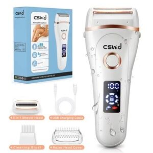 3 IN 1 Women Electric Shaver, Painless Lady Razor Waterproof Wet & Dry